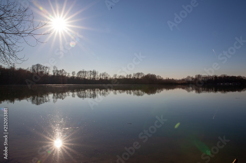 sunset over the lake