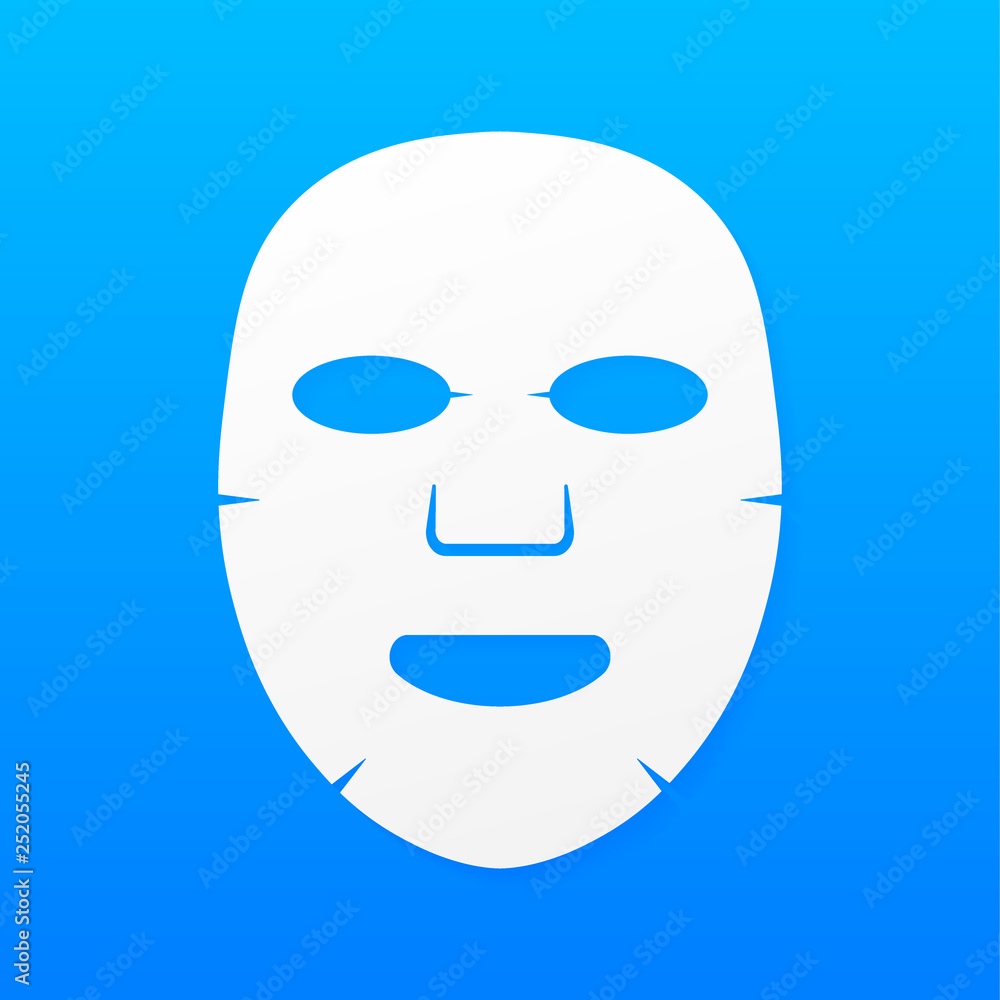 Facial mask flat icon. Medicine, cosmetology and health care. Vector illustration. Facial mask flat icon. Medicine, cosmetology and health care. Vector illustration.