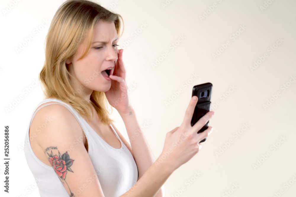 Girl with emotions sad anger mad scream Girl with emotions sad anger mad scream