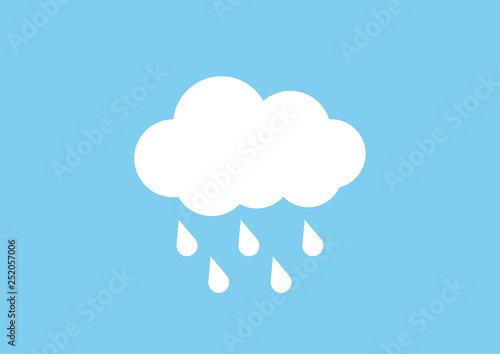 Cloud with rain icon flat design. vector illustration.