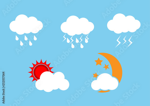 Set of weather icons season. vector illustration.