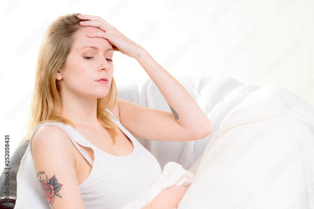 a sick girl with the cold a sick girl with the cold