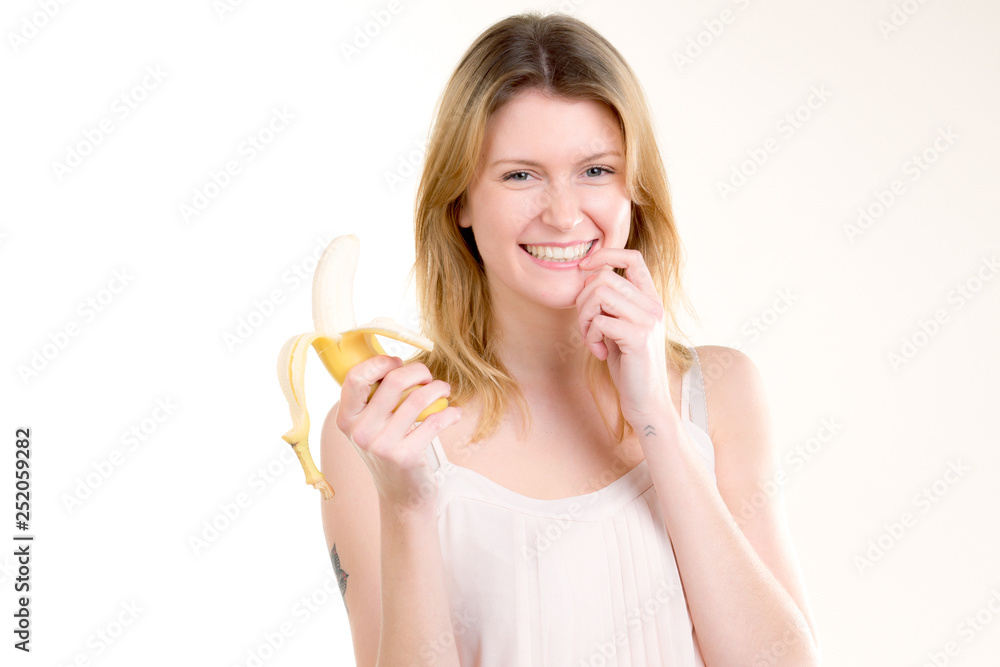 cute girl with a banana