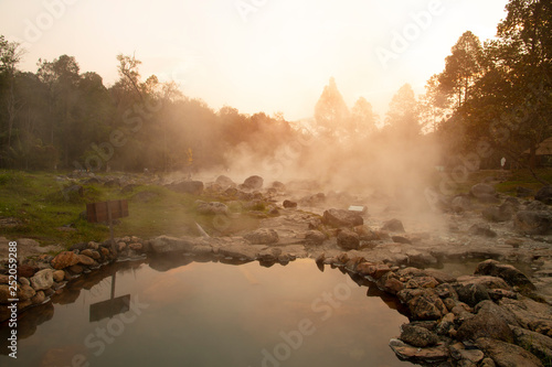 Hot Springs in chae son nation park, Lampang Thailand - Natural Mineral Water.