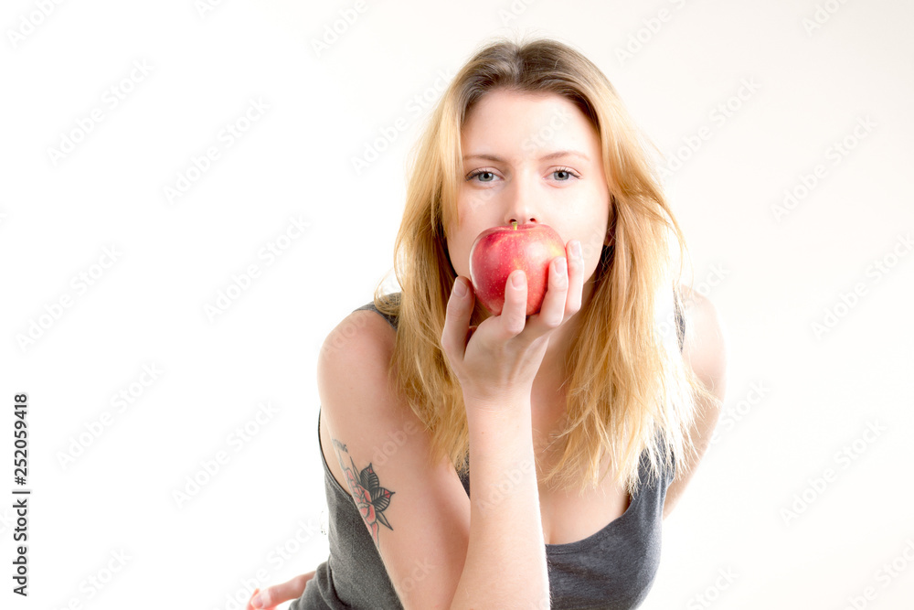 girl with an apple girl with an apple