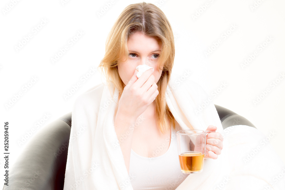 a sick girl with the cold a sick girl with the cold