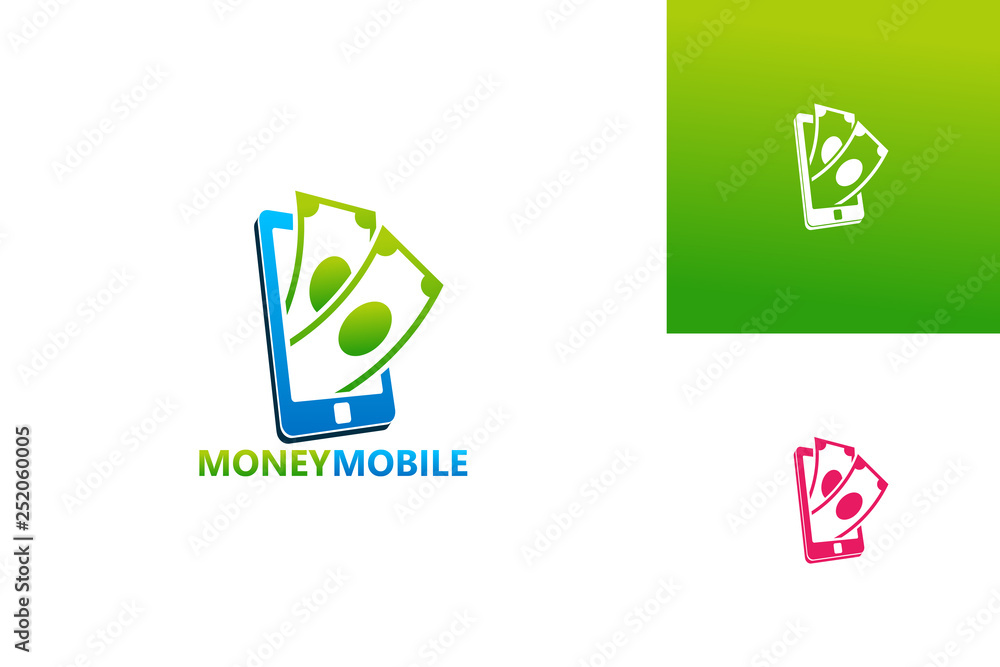 Obraz premium Money Mobile Logo Template Design Vector, Emblem, Design Concept, Creative Symbol, Icon