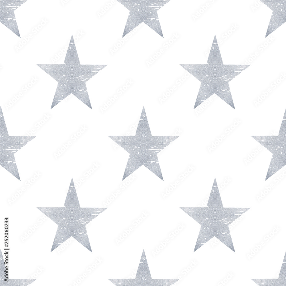 Silver star seamless pattern Silver star seamless pattern