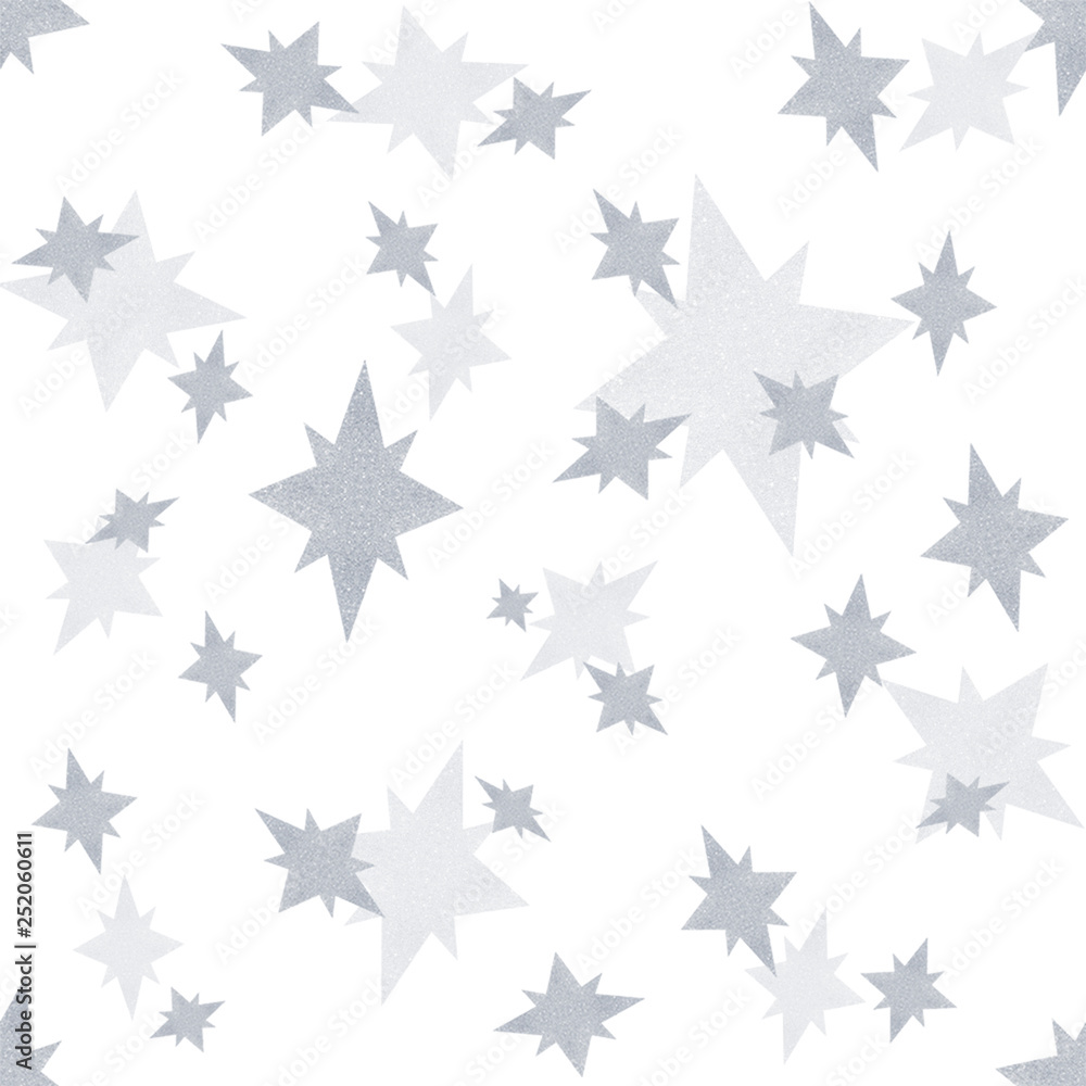 Silver star seamless pattern Silver star seamless pattern