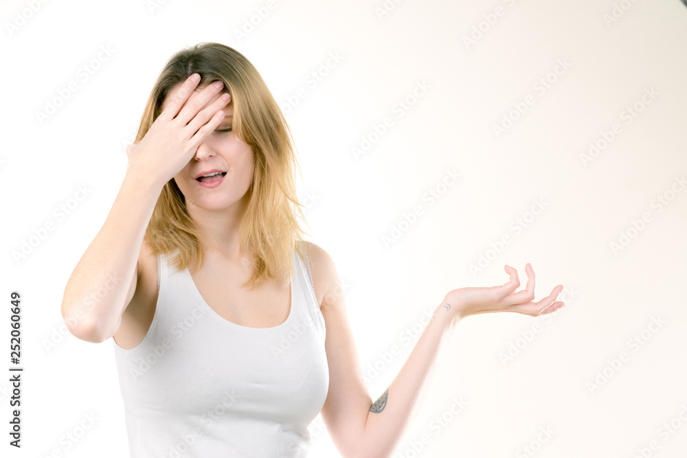 Girl with emotions sad anger mad scream Girl with emotions sad anger mad scream