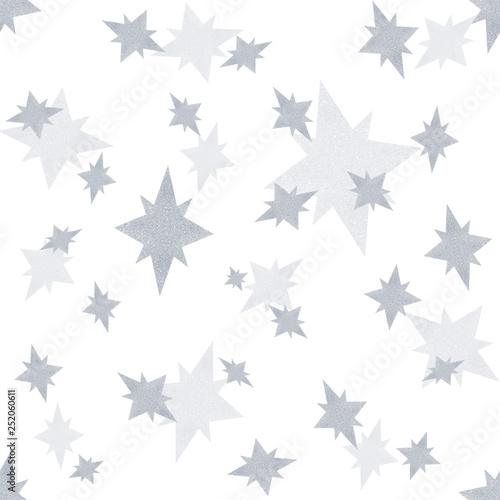 Silver star seamless pattern