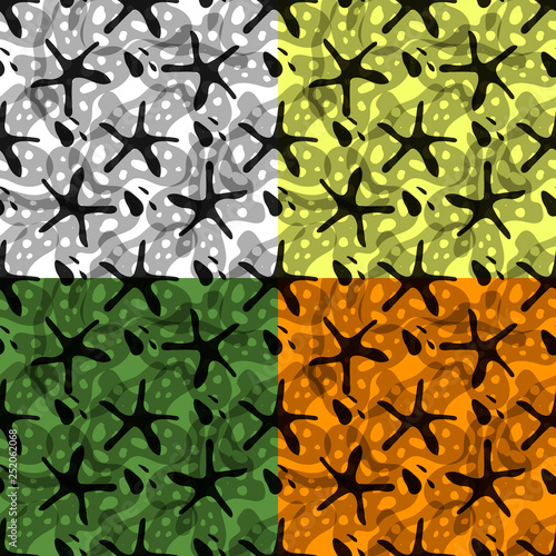 Set of four repainting options patterns with abstract spots and shapes. Eps10