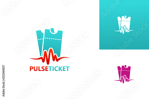 Pulse Ticket Logo Template Design Vector, Emblem, Design Concept, Creative Symbol, Icon