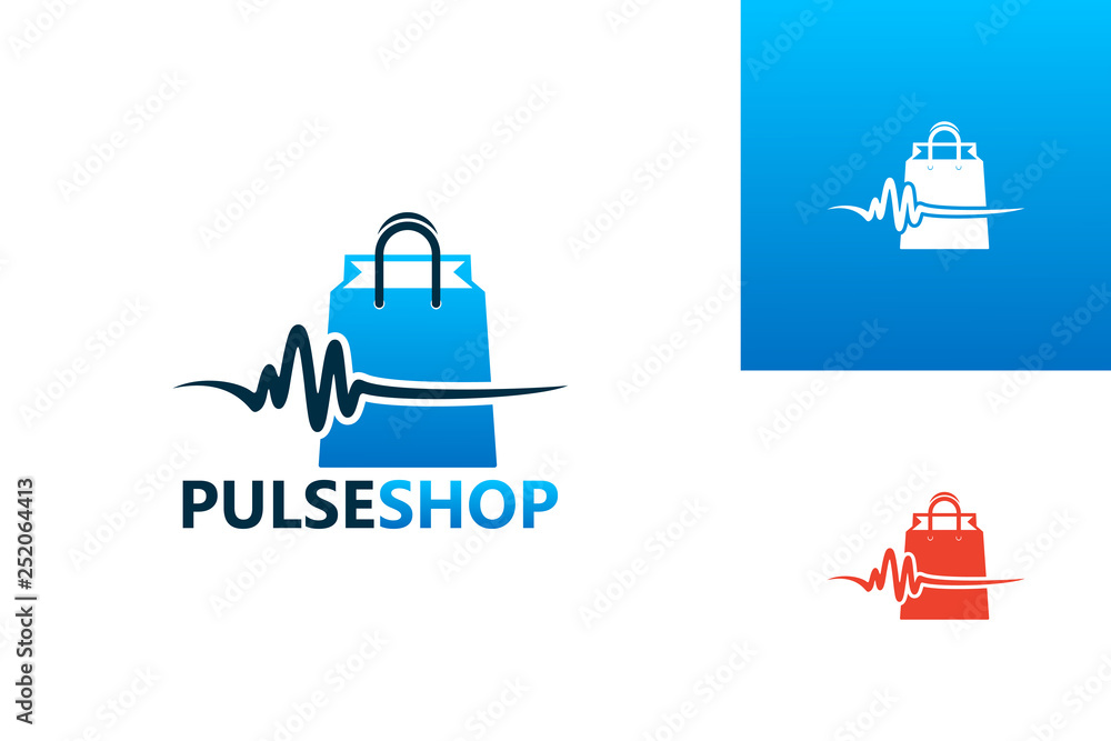 Pulse Shop Logo Template Design Vector, Emblem, Design Concept, Creative Symbol, Icon