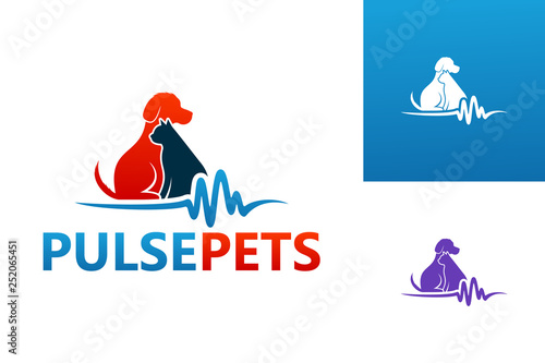 Pulse Pets Logo Template Design Vector, Emblem, Design Concept, Creative Symbol, Icon