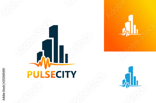 Pulse City Logo Template Design Vector, Emblem, Design Concept, Creative Symbol, Icon