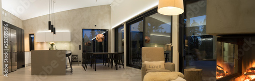Home interior wide angle shot