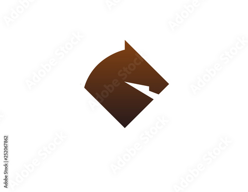 Geometric logo brown horse rhombus