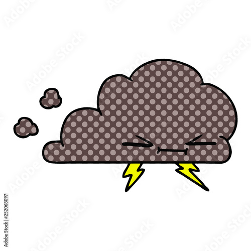 cartoon of a grumpy lightening cloud