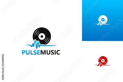 Pulse Music Logo Template Design Vector, Emblem, Design Concept, Creative Symbol, Icon