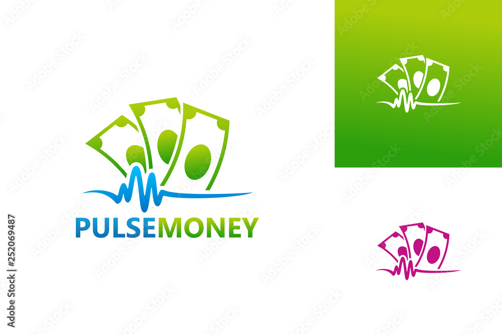 Pulse Money Logo Template Design Vector, Emblem, Design Concept, Creative Symbol, Icon