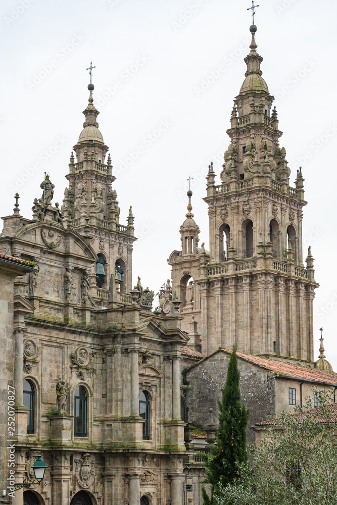 Santiago de Compostela cathedral facade detail Santiago de Compostela cathedral facade detail