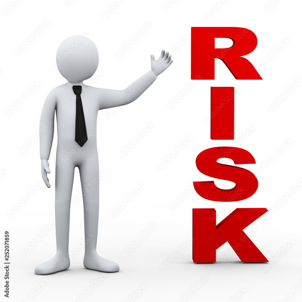 3d man risk word presentation 3d man risk word presentation