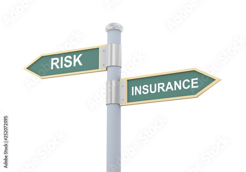 3d risk insurance road sign