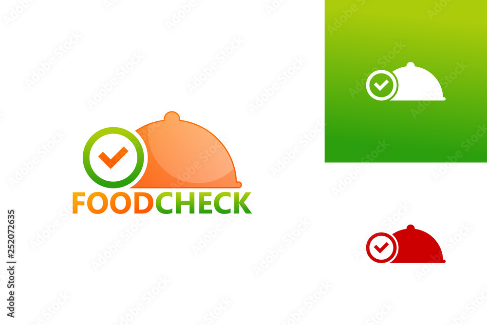 Fototapeta premium Food Check Logo Template Design Vector, Emblem, Design Concept, Creative Symbol, Icon