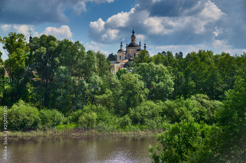 Orthodox, rural, Christian monastery. Uspensky Monastery. It was founded in the beginning of the 19th century on the bank of the Vysha river, on the territory of the Tambov province of the Russia