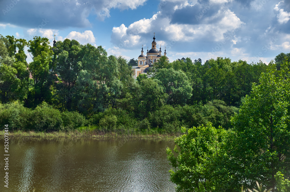 Orthodox, rural, Christian monastery. Uspensky Monastery. It was founded in the beginning of the 19th century on the bank of the Vysha river, on the territory of the Tambov province of the Russia Orthodox, rural, Christian monastery. Uspensky Monastery. It was founded in the beginning of the 19th century on the bank of the Vysha river, on the territory of the Tambov province of the Russia