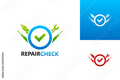 Repair Check Logo Template Design Vector, Emblem, Design Concept, Creative Symbol, Icon