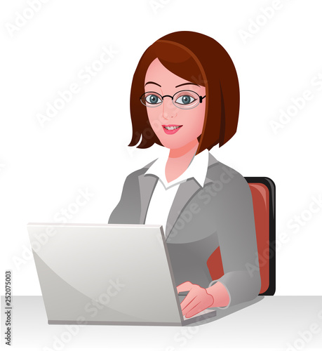 Business girl with laptop