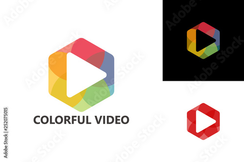 Colorful Video Play Logo Template Design Vector, Emblem, Design Concept, Creative Symbol, Icon