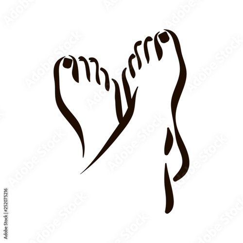 Vector foot care Icon illustration. Woman feet symbol on white background