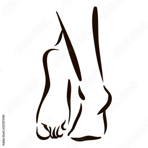 Vector foot care Icon illustration. Woman feet symbol on white background
