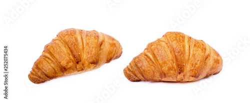  Fresh buttery croissant isolated on white background