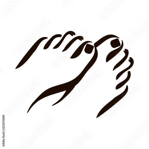 Vector foot care Icon illustration. Woman feet symbol on white background