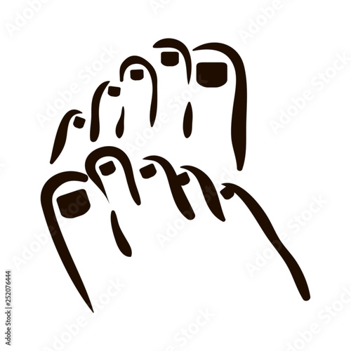 Vector foot care Icon illustration. Woman feet symbol on white background