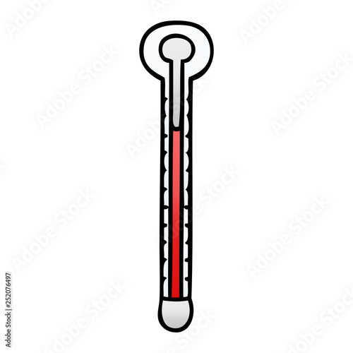 quirky gradient shaded cartoon thermometer