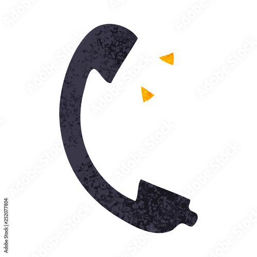 retro illustration style cartoon telephone receiver