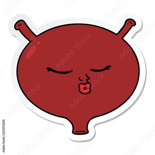 sticker of a cartoon bladder