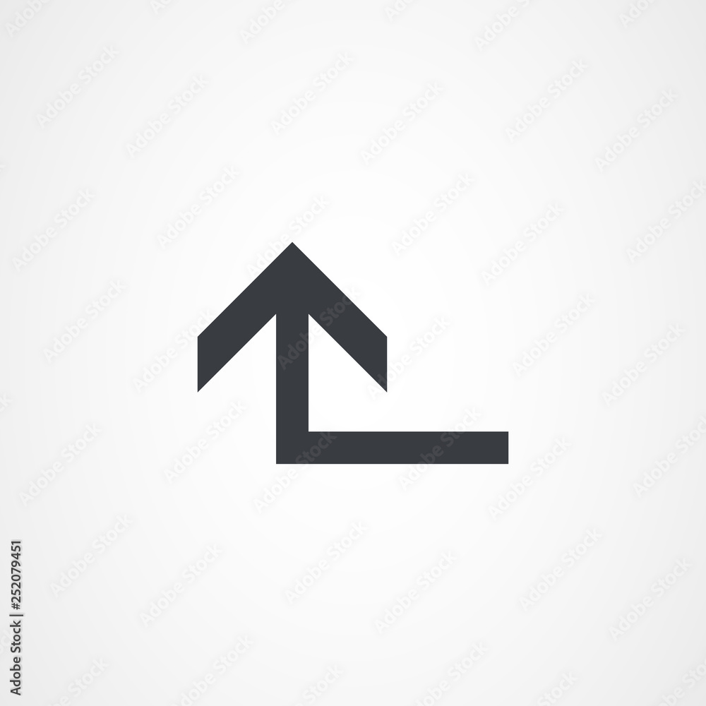 Curve thin up arrow, arrow icon Curve thin up arrow, arrow icon