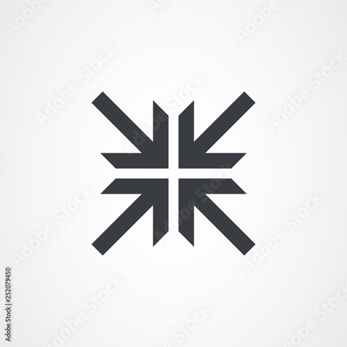 Four converging arrow at the center  arrow icon