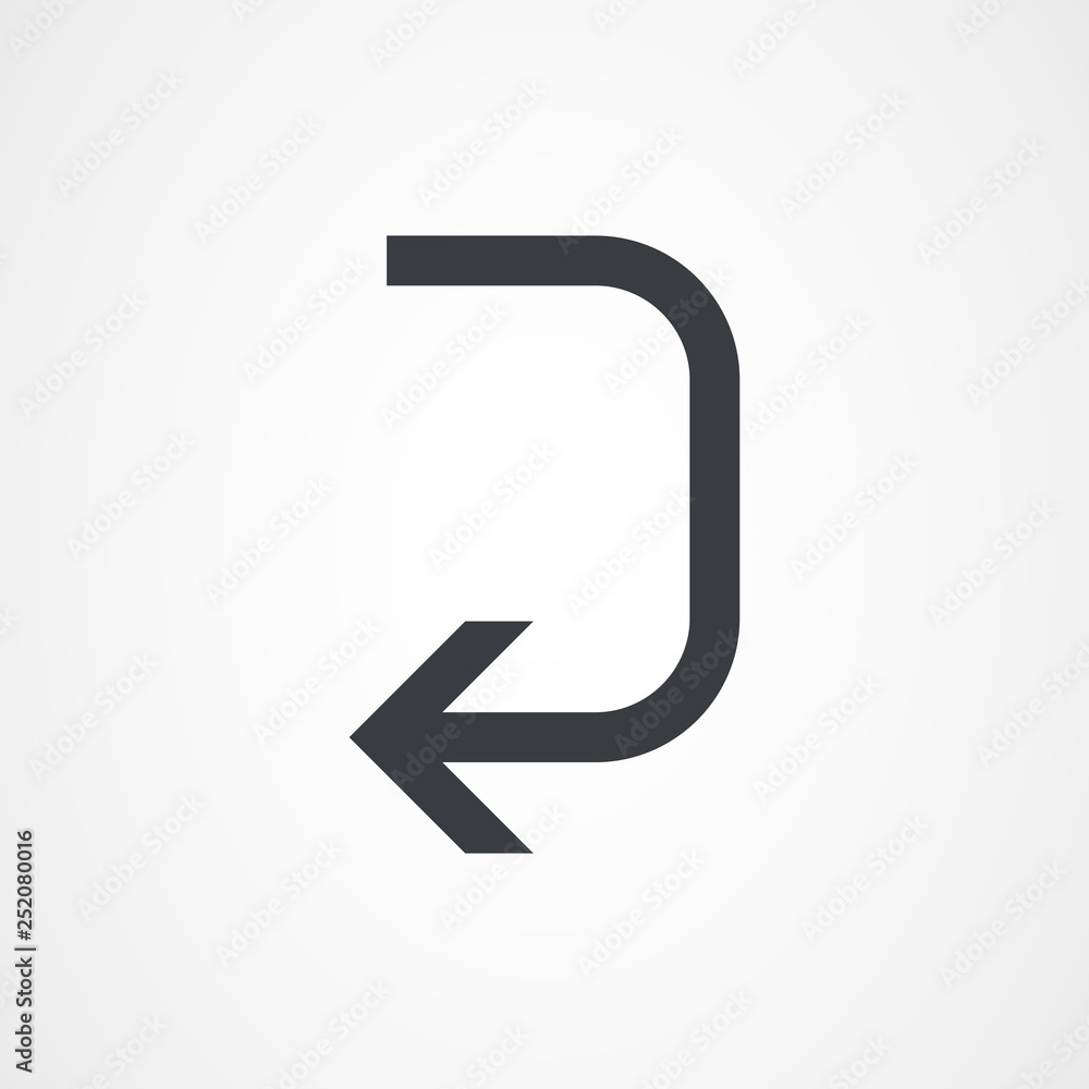 Curve left Arrow, arrow icon Curve left Arrow, arrow icon