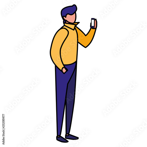 young man using smartphone
