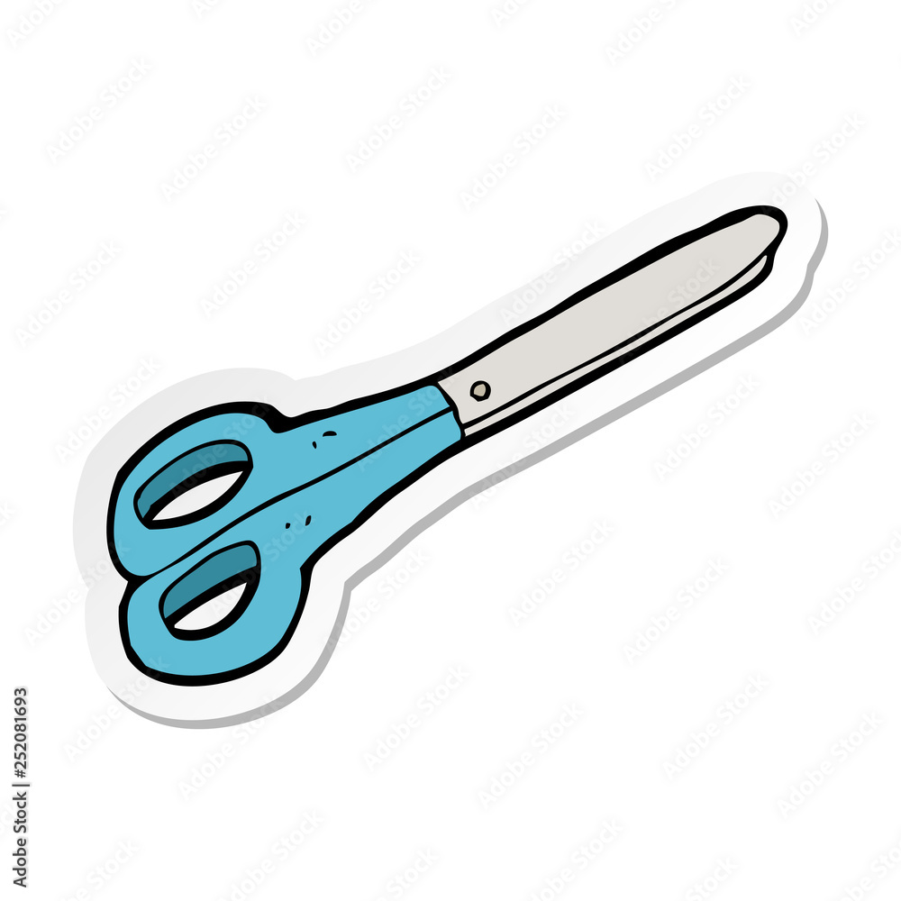 Fototapeta premium sticker of a cartoon scissors