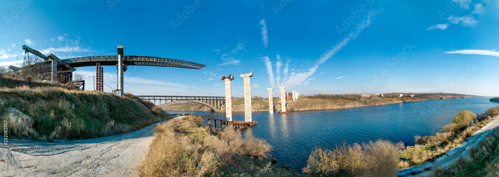 Construction of a bridge in Zaporozhye