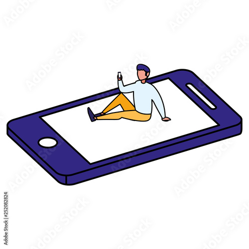 young man using smartphone