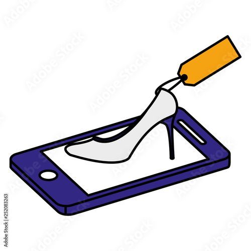 smartphone with heel shoe ecommerce
